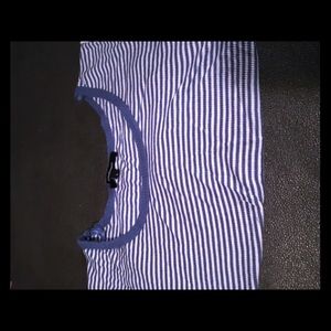 Blue and white striped shirt